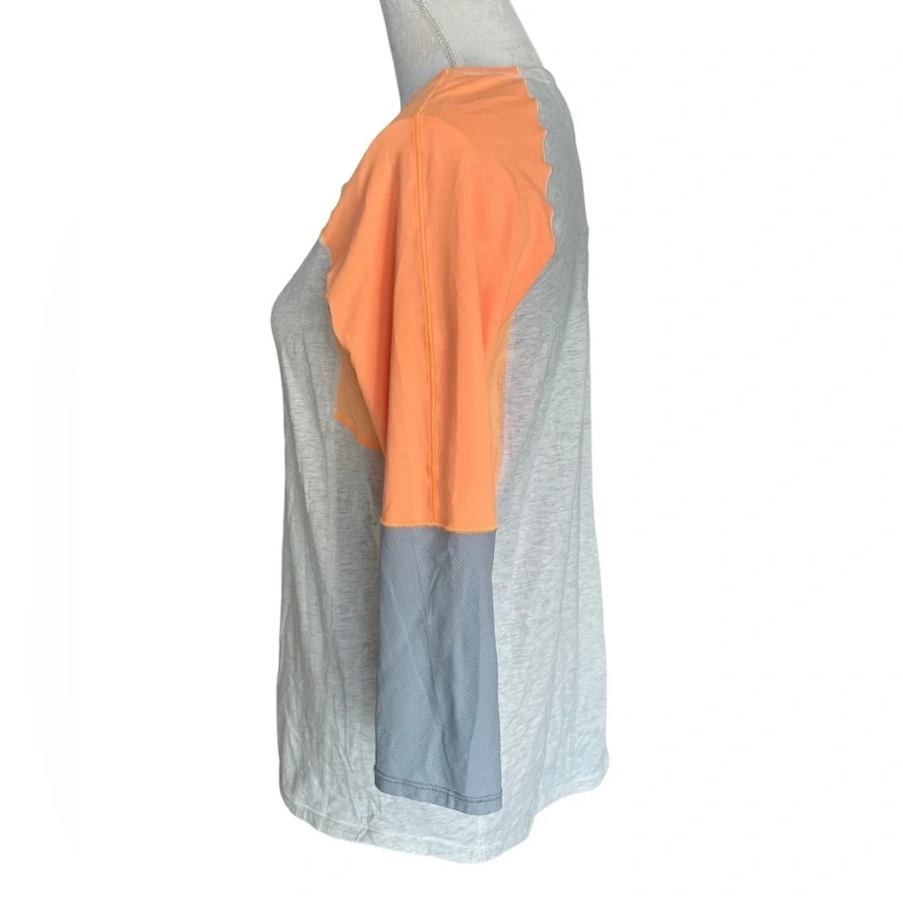 Lululemon orange gray 3/4 sleeves zipper up athletic top